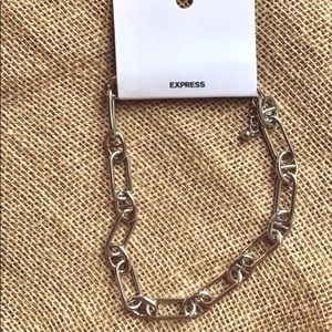 Express | Silver interlocking paperclip chain necklace